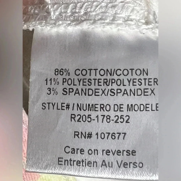 Alice + Olivia Jeans skinny White Pink Floral Denim Size 12 - Picture 6 of 9